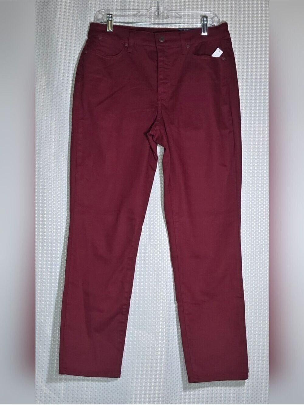 Talbots Flawless Slim Ankle Curvy Pants Size 8 Burgundy Wine Stretch - Picture 10 of 12